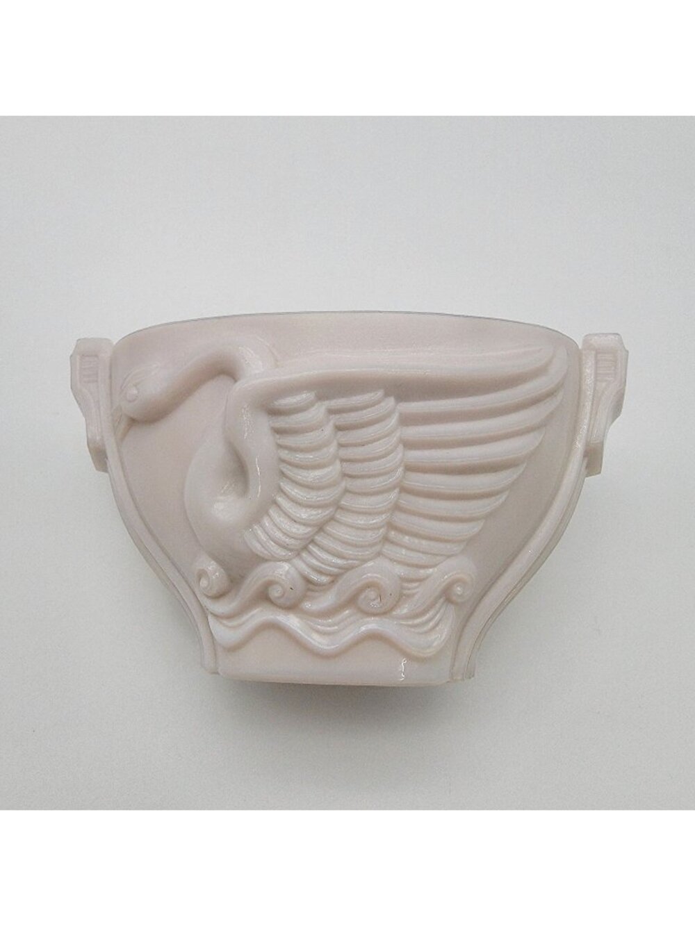 1930's MacBeth-Evans Swan Relief Monax Milk Glass Dish UV Reactive